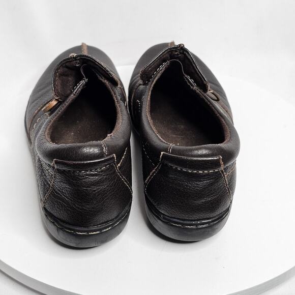 Clarks Collection Womens Brown Leather Un Loop Slip On Shoes Clogs Size 6D - Picture 4 of 8